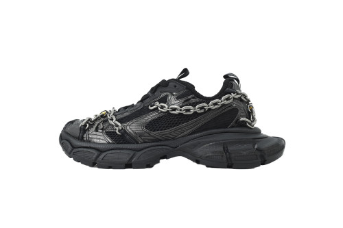 [plus-size shoes] 1:1 quality version 3XL Black Mesh Lock & Chain Low-top Chunky Sneakers 28997829