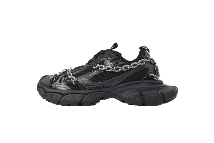 [plus-size shoes] 1:1 quality version 3XL Black Mesh Lock & Chain Low-top Chunky Sneakers 28997829