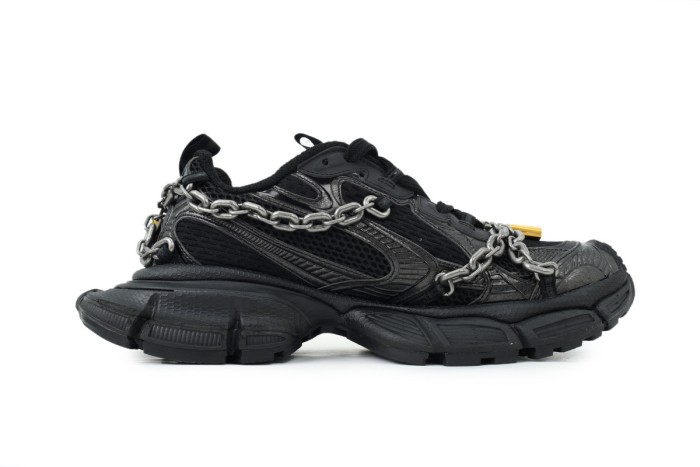 [plus-size shoes] 1:1 quality version 3XL Black Mesh Lock & Chain Low-top Chunky Sneakers 28997829