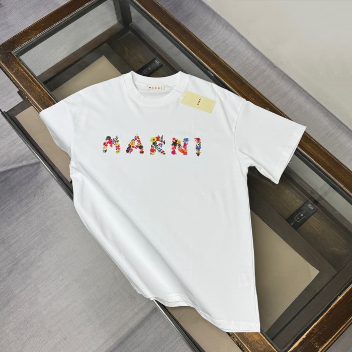 1:1 quality version Colorful Floral Letter Logo Print Tee 2 colors 28997770