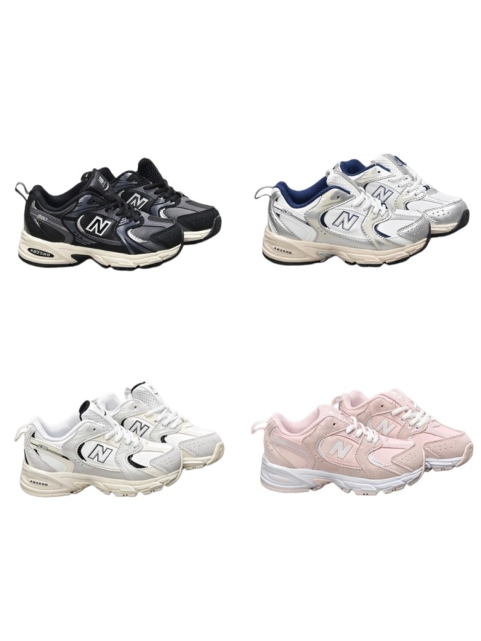 N-logo Leather Upper Retro Running Shoes for Kids 4 colors 28997931