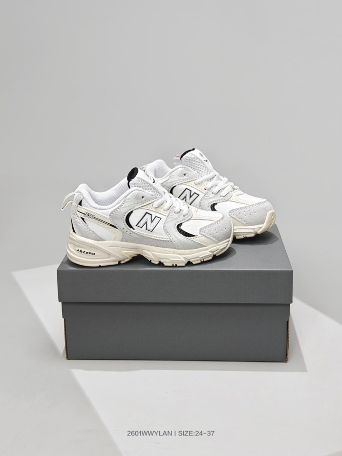 N-logo Leather Upper Retro Running Shoes for Kids 4 colors 28997931