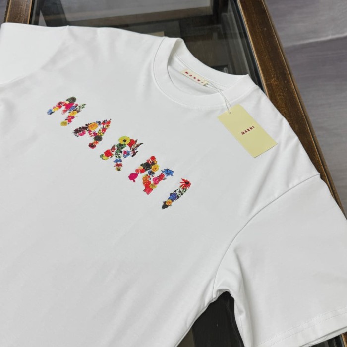 1:1 quality version Colorful Floral Letter Logo Print Tee 2 colors 28997770