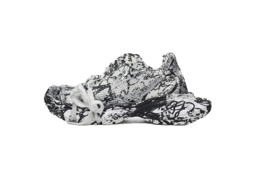 [plus-size shoes] 1:1 quality version 3XL Black White Graffiti Worn-Effect Low-top Dad Shoes 28997825