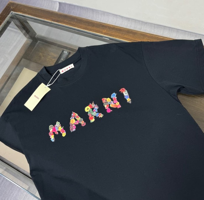 1:1 quality version Colorful Floral Letter Logo Print Tee 2 colors 28997770