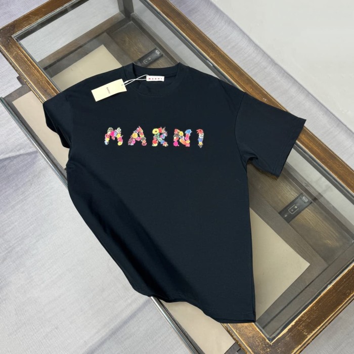 1:1 quality version Colorful Floral Letter Logo Print Tee 2 colors 28997770
