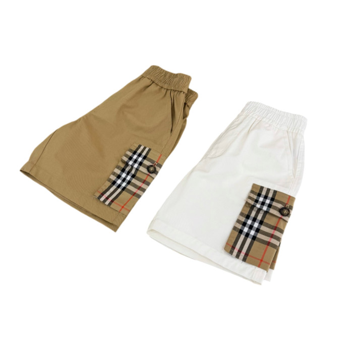 Spliced Checkered Pocket Five-point Shorts for Kids 2 colors 28999229