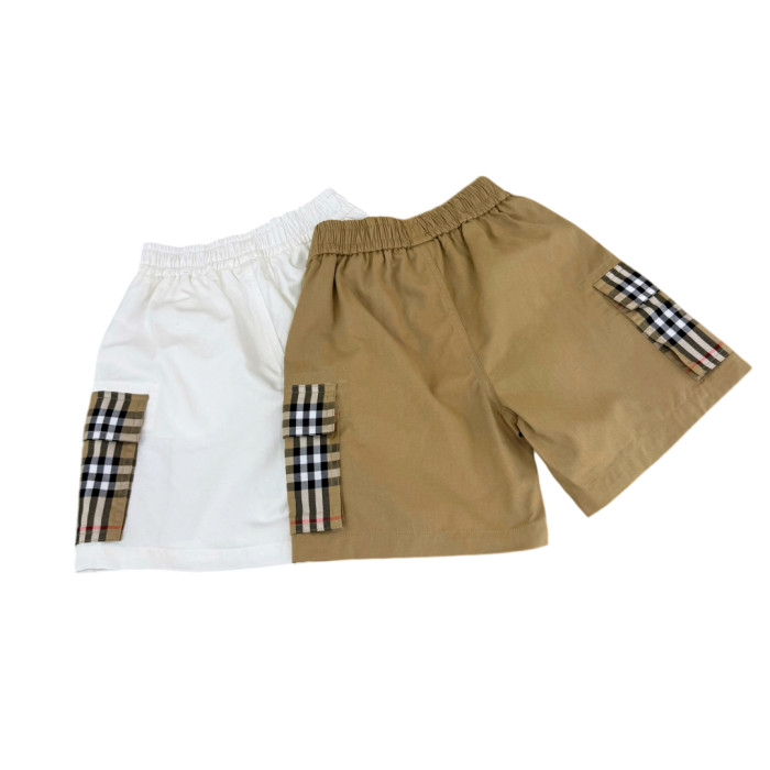 Spliced Checkered Pocket Five-point Shorts for Kids 2 colors 28999229