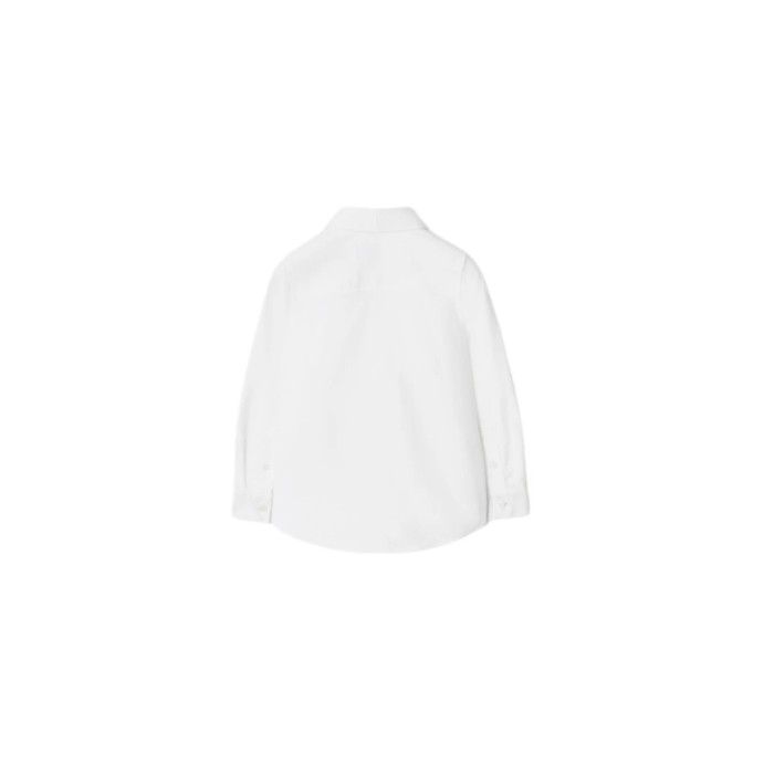 White Oxford Spliced Check Long-Sleeve Shirt for Kids 28999280