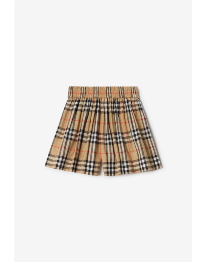 Khaki Check Girls Sleeveless Top &  Shorts Set  for Kids 29000439