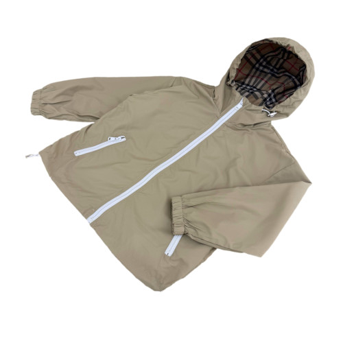 Reversible Check Waterproof Windproof Lightweight Hooded Jacket for Kids 2 colors 29000388