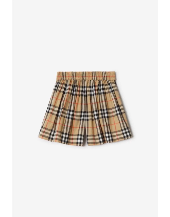 Khaki Check Girls Sleeveless Top &  Shorts Set  for Kids 29000439