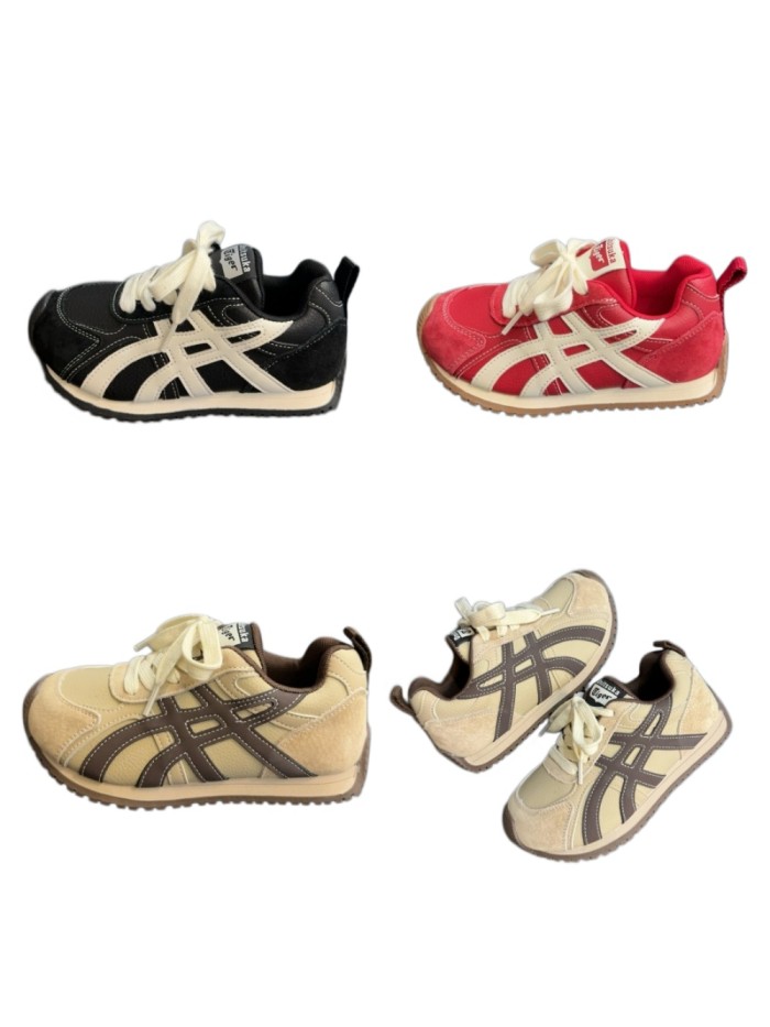 Autumn Winter Retro Leather Sneakers for Kids 3 colors 29006181