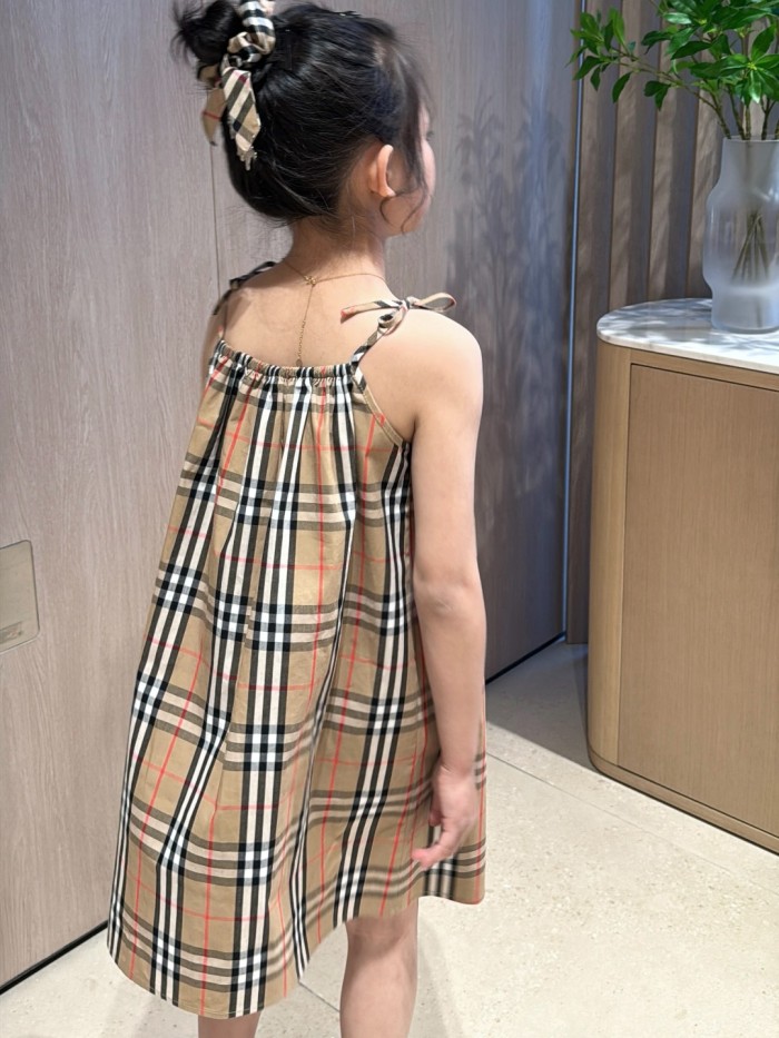 Classic Plaid Sleeveless Strap Dress for Kids 29006816