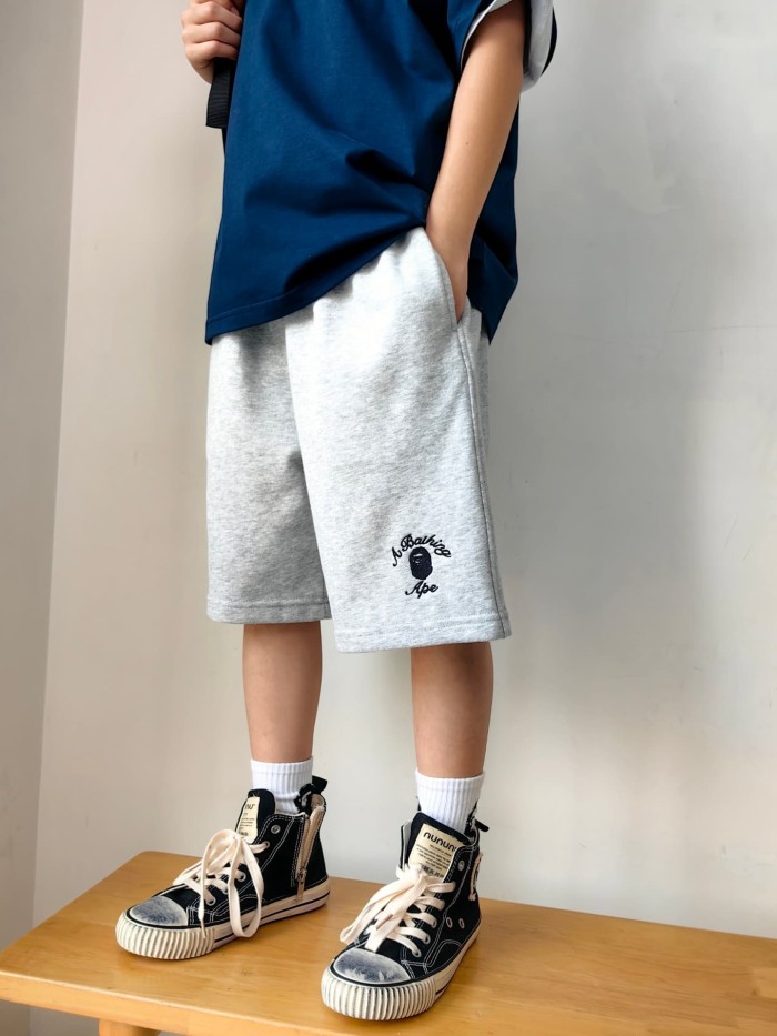 Ape Head Embroidered Terry Sweat Shorts for Kids 2 colors 29006155