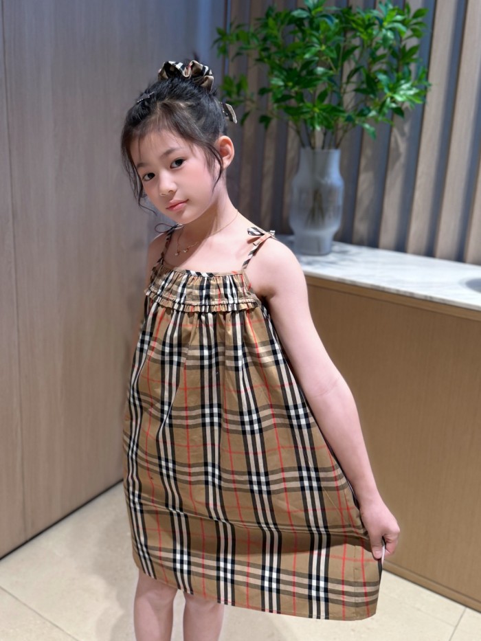 Classic Plaid Sleeveless Strap Dress for Kids 29006816