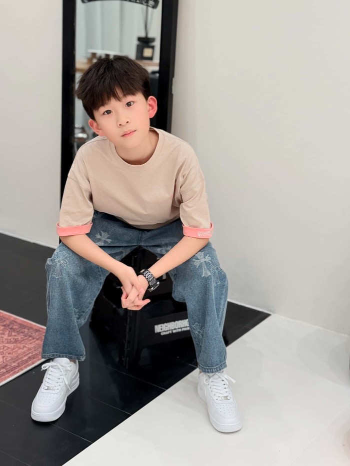 Cross Horseshoe Print Color Block Casual T-Shirt 3 colors for Kids 29008975