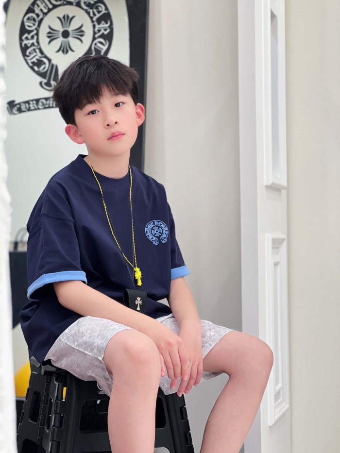 Cross Horseshoe Print Color Block Casual T-Shirt 3 colors for Kids 29008975