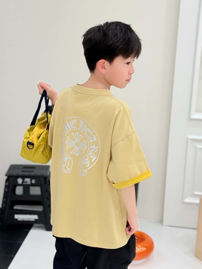 Cross Horseshoe Print Color Block Casual T-Shirt 3 colors for Kids 29008975