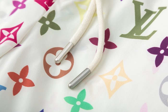 Multicolor Monogram Drawstring Waist Wide-Leg Pants for Kids 29008613