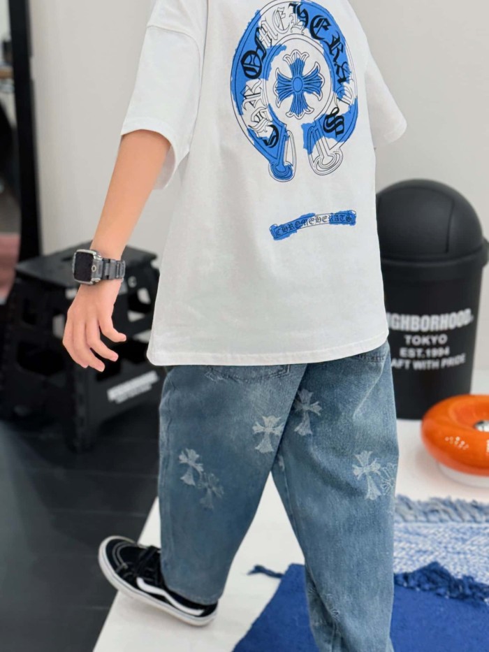 Inspired Back Gothic Cross Print T-Shirt 2 colors for Kids 29009016