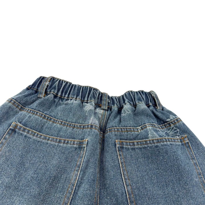 Cross Print  Washed Denim Shorts for Kids 29008975