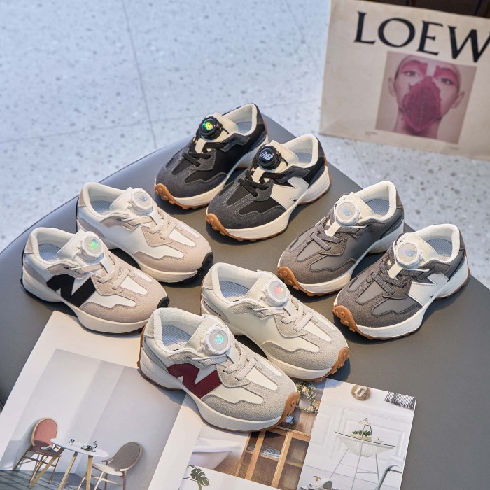 327 Rotating Buckle Waffle Sole Casual Sneakers for Kids 4 colors 29010972