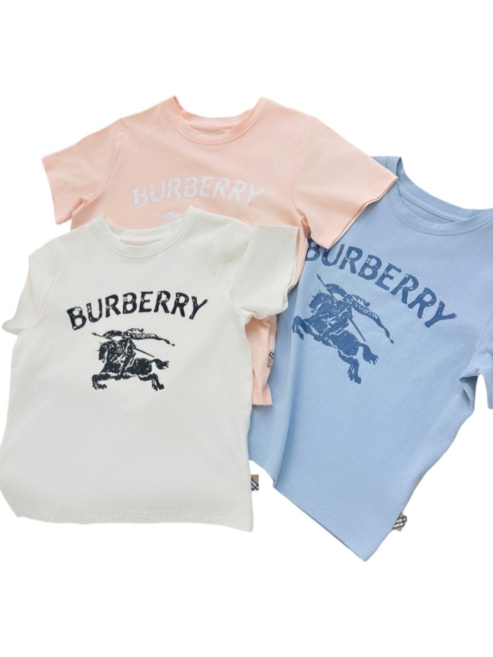 Equestrian Knight Logo Print Cotton T-Shirt for Kids 3 Colors 29010793