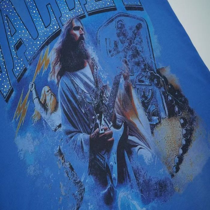 Rock Graphic Vintage Washed Blue T-Shirt 29018981