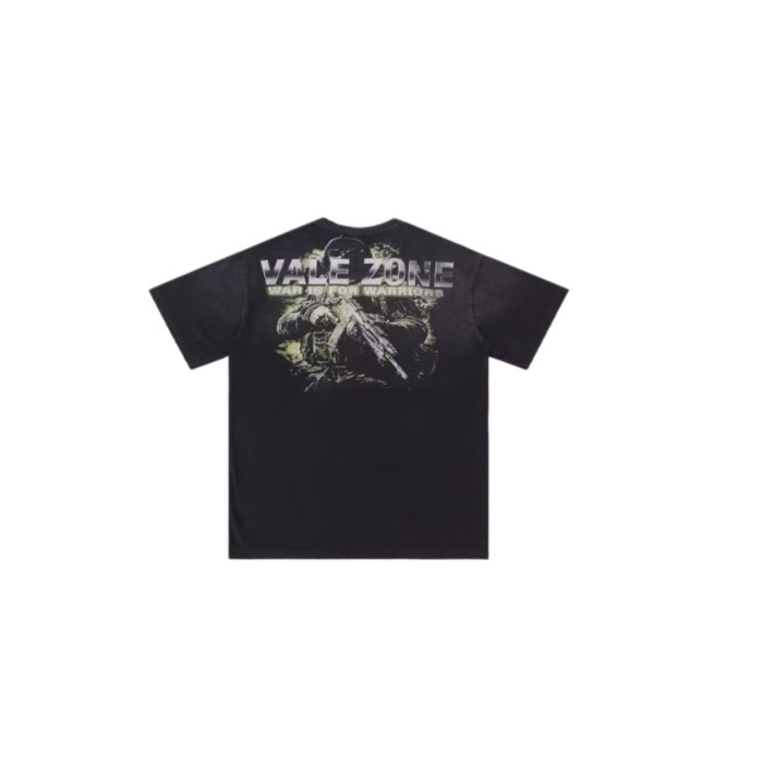Vintage  Warrior  Military Graphic Distressed Wash T-Shirt 2 colors 29027439