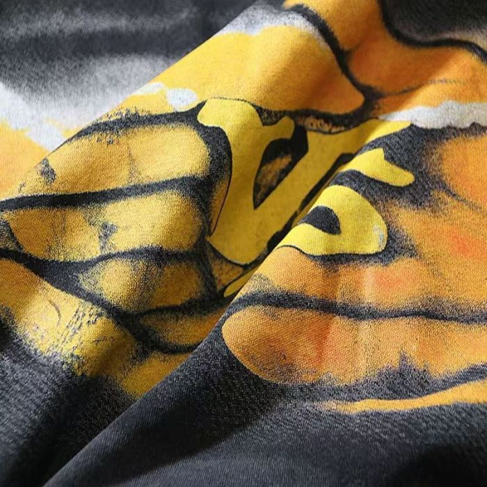 Retro Lightning & Hand Graphic Washed T-Shirt 2 colors 29027376