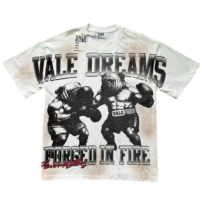 American Dog Boxing Printed Vintage Washed T-Shirt 29027151