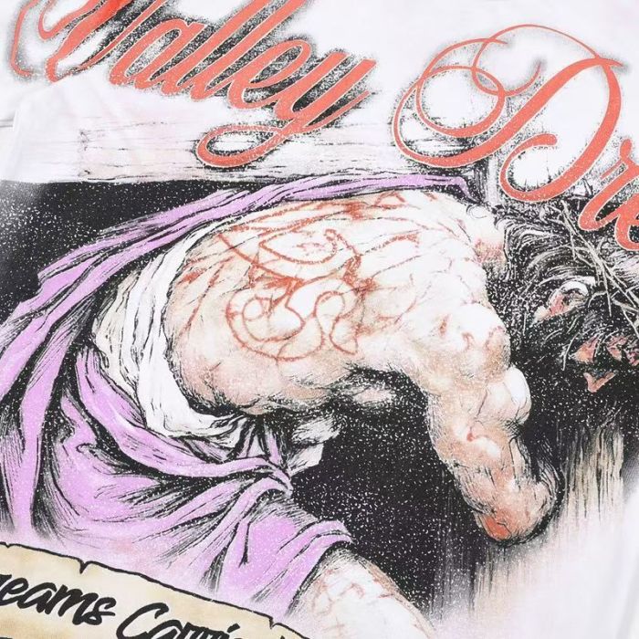 Vintage Jesus Cross Distressed Wash Oversized Streetwear T-Shirt 29027182