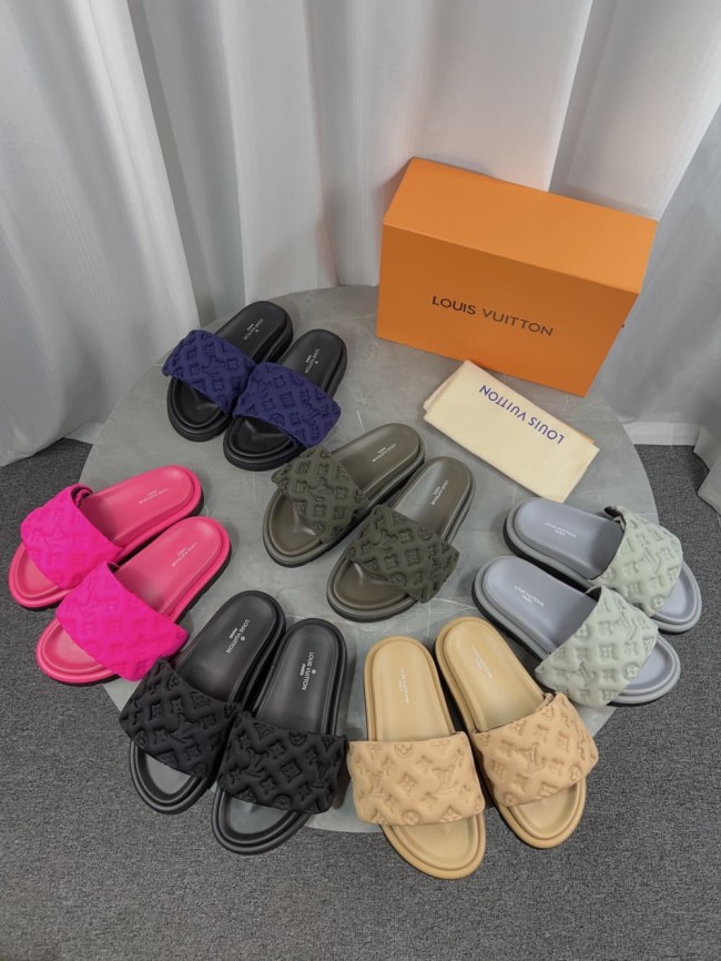 1:1 quality version 3D nylon embossed non-slip slippers 6 colors 22787278