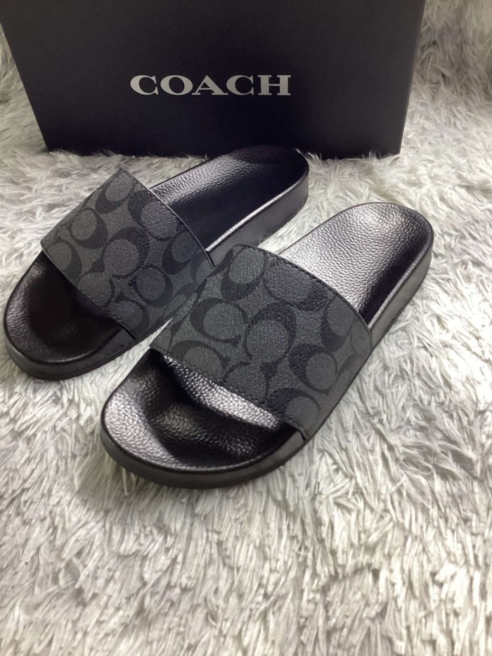 1:1 quality version Classic Monogram Black Rubber Sole Slippers 2 colors 29027291