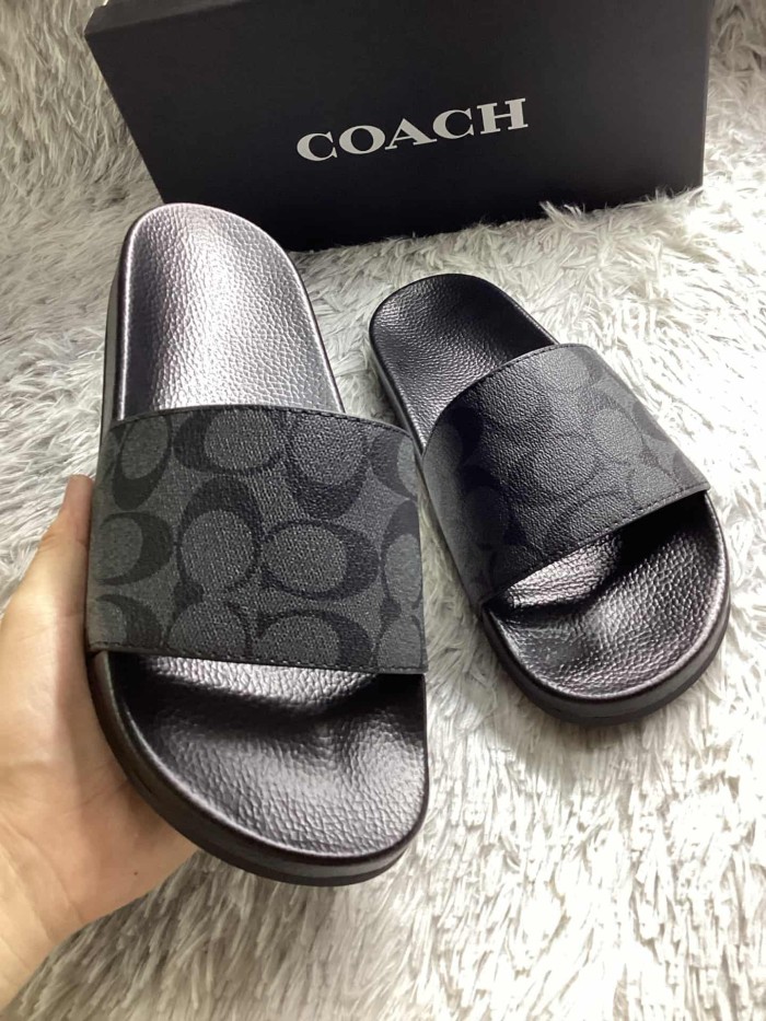 1:1 quality version Classic Monogram Black Rubber Sole Slippers 2 colors 29027291
