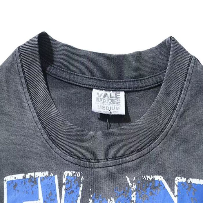 Black Panther Skull Distressed Wash Oversized Streetwear T-Shirt 29027143