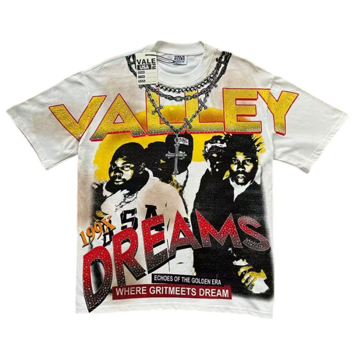 Hip Hop Portrait Rhinestone Graphic Washed T-Shirt 2 colors 29027397