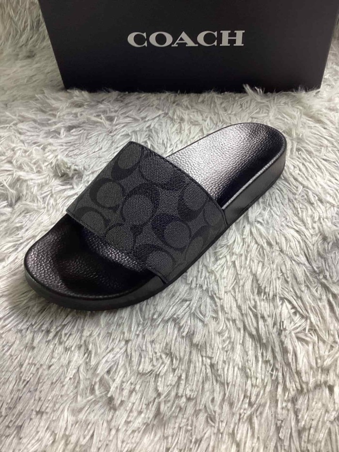 1:1 quality version Classic Monogram Black Rubber Sole Slippers 2 colors 29027291