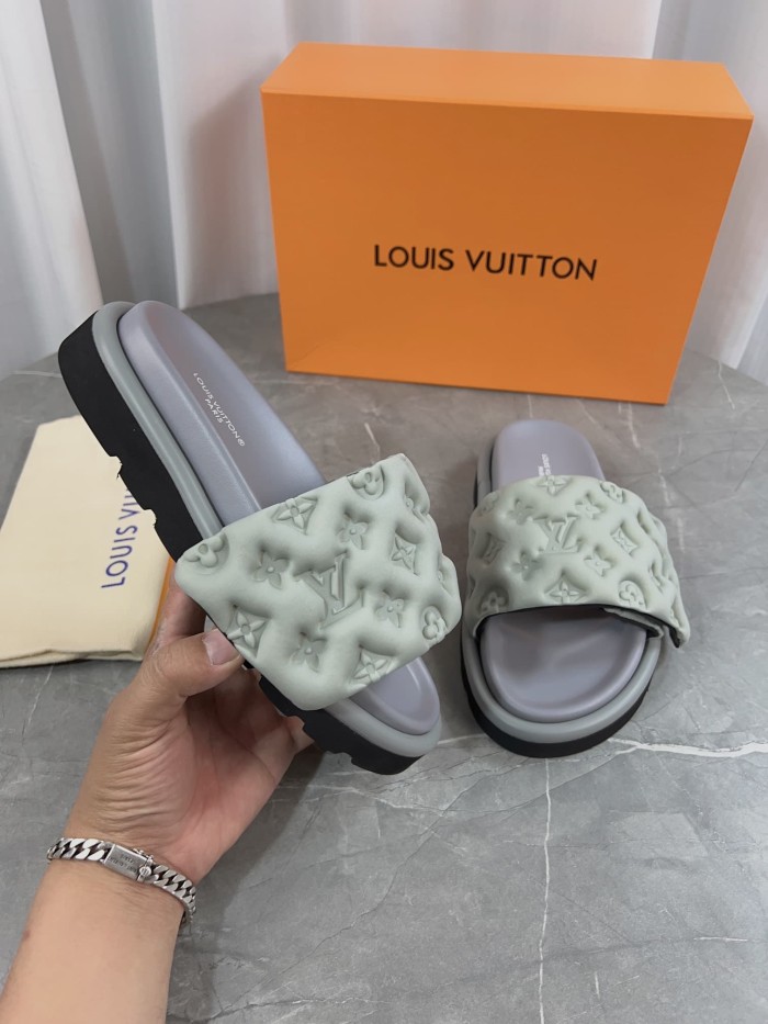1:1 quality version 3D nylon embossed non-slip slippers 6 colors 22787278