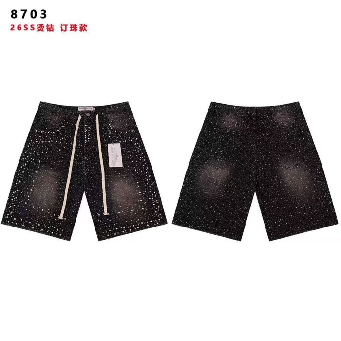 Sparkle Rhinestone Studded Baggy Denim Shorts 2 colors 29027511