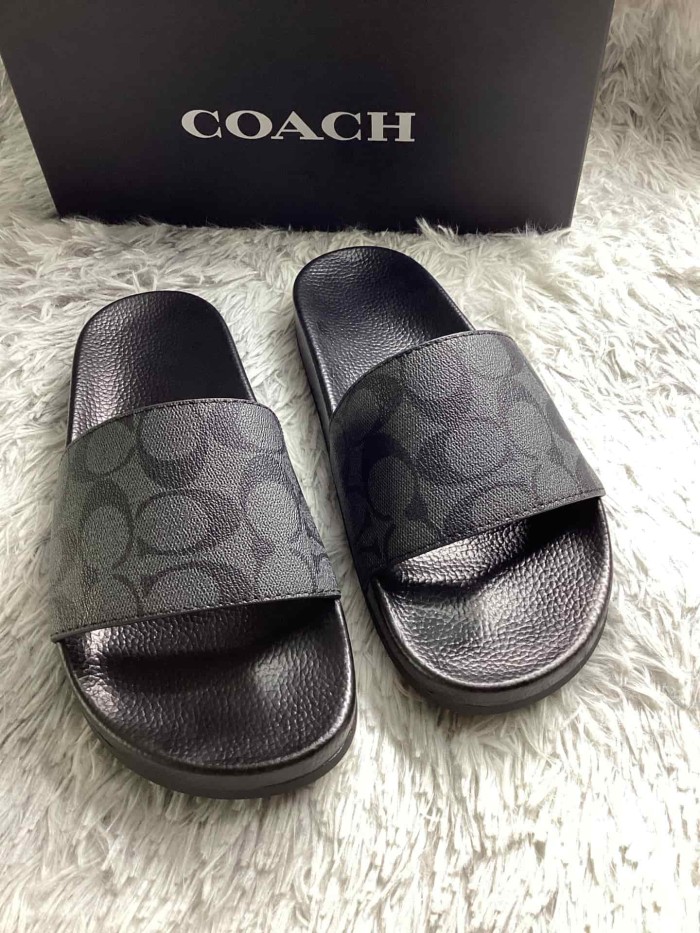 1:1 quality version Classic Monogram Black Rubber Sole Slippers 2 colors 29027291