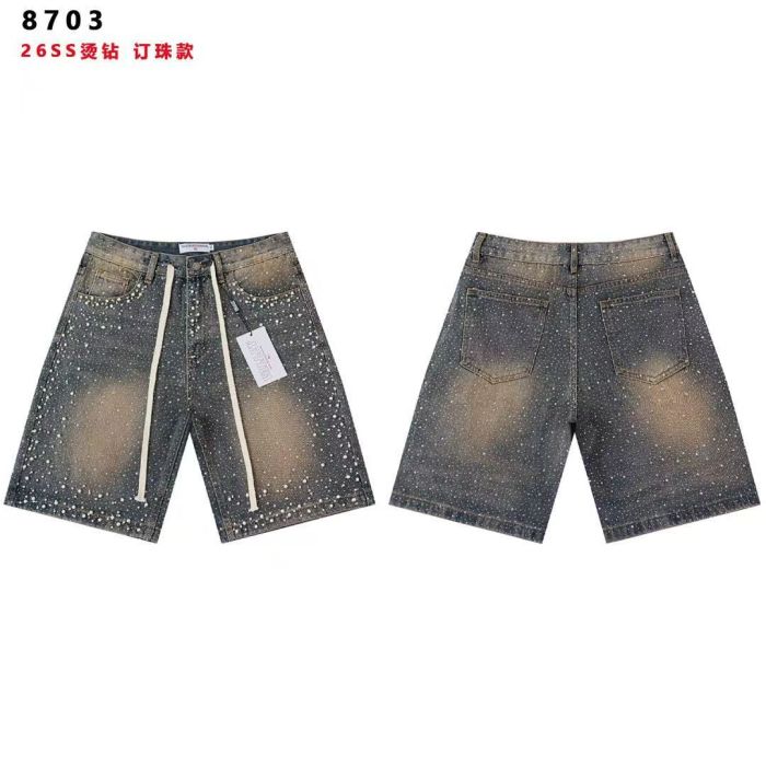 Sparkle Rhinestone Studded Baggy Denim Shorts 2 colors 29027511