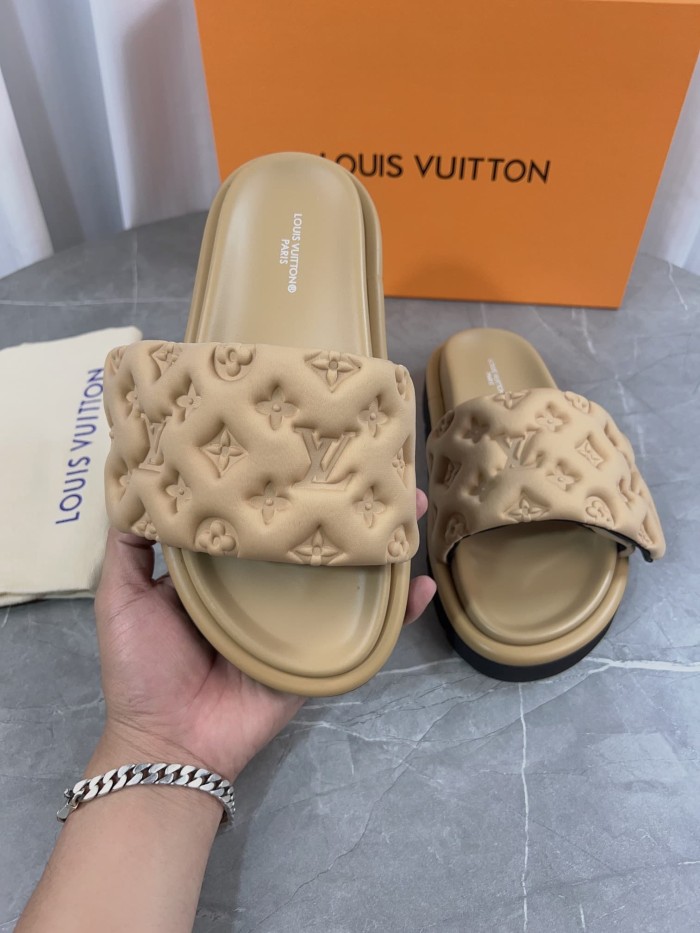 1:1 quality version 3D nylon embossed non-slip slippers 6 colors 22787278