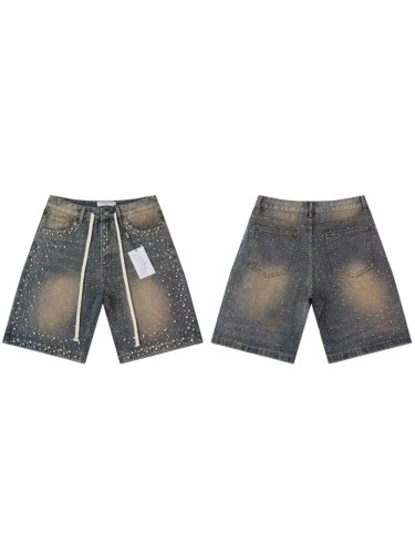 Sparkle Rhinestone Studded Baggy Denim Shorts 2 colors 29027511