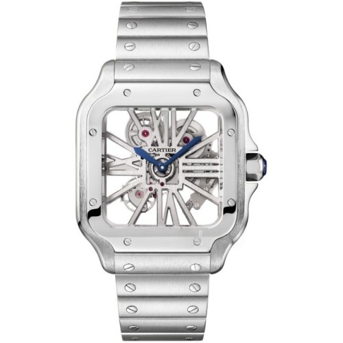 Santos Blue Pointer Hollow Mechanical Movement Watch【Dial diameter：40mm 】29030539