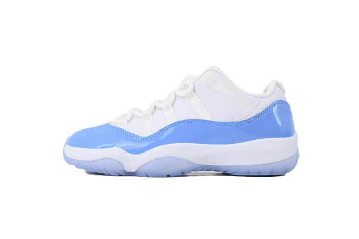 [plus-size shoes]Low-top North Carolina Blue Real Carbon Full-Grain Leather Basketball Sneakers 29030381