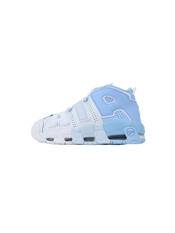 [plus-size shoes]Air More High Top Unisex White And Blue Pippen Sneakers 29030150