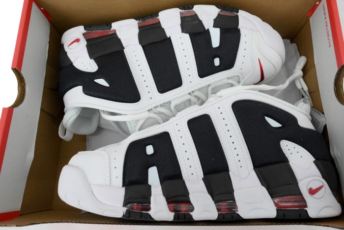 [plus-size shoes]Mid-top Retro Unisex White and Black Pippen Basketball Shoes 29030345
