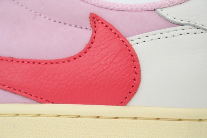 [plus-size shoes] Hot Pink Reverse Swoosh RN Version Jordan 1 Low-Top Sneakers 29030470